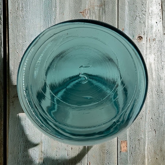 Ball Perfect Mason Glass Jar 1923-33 Pint Size #5 Aqua Blue With Zinc Metal Lid - Picture 6 of 9